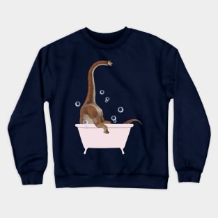 Brachiosaurus in Bathtub Crewneck Sweatshirt